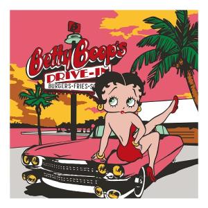 BETTY BOOP ベティブープ LED キャンバス ライトボックス キャデラック 電飾装飾 壁掛け装飾 壁面装飾 ファブリックパネル インテリア雑貨 キャラクター 可愛い
