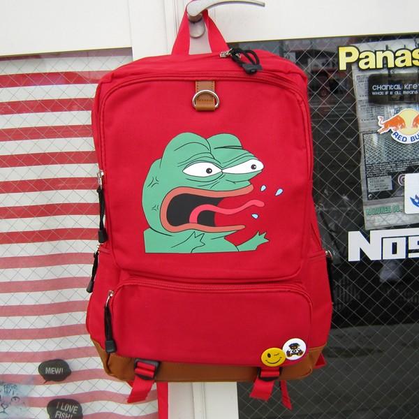 カエルのペペ バックパック レッド 赤色 Pepe the Frog カエルのpepe リュックサッ...