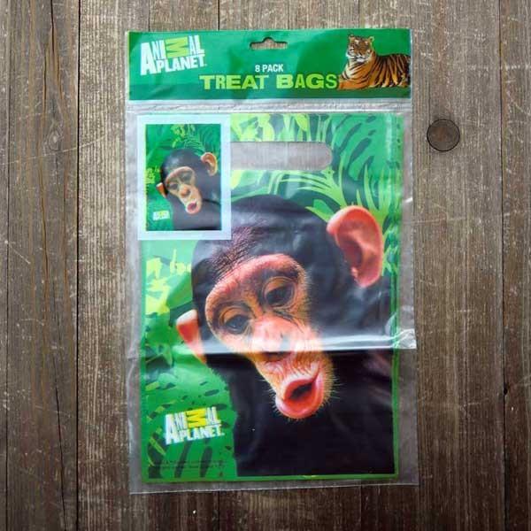 レターパックプラス対応 アニマルプラネット ビニールバッグ8Pセット チンパンジー 猿 サル 動物 ...