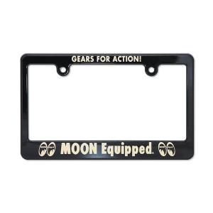 レターパックプラス対応 MOONEYES ムーンアイズ 126cc以上 バイク用 ナンバーフレーム MOON Equipped バイクのフレーム 黒色 ブラック バイクアクセサリー