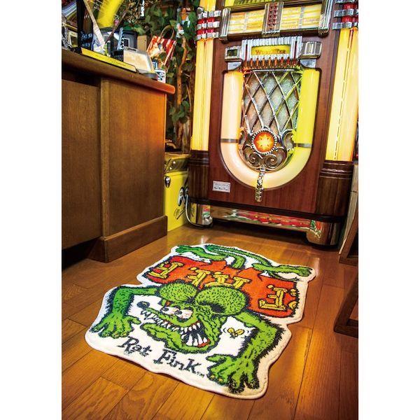 RAT FINK ラットフィンク フロア マット ダイカット 室内 玄関マット 洗面所 滑り止め付き...