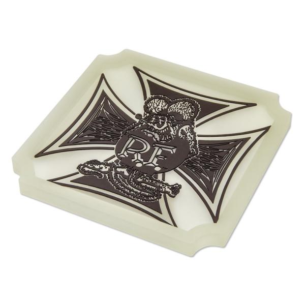 レターパックプラス対応 RAT FINK ラットフィンク ラバートレイ アイアンクロス グロー 暗闇...