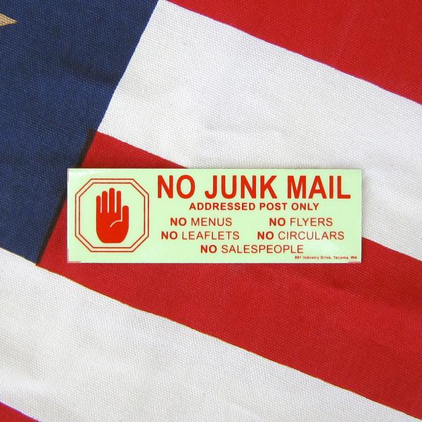 レターパックプラス対応 NO JUNK MAIL アルミ ステッカー チラシを入れないで下さい 警告...