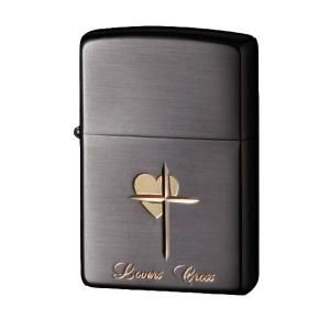 zippo 名入れ ジッポー ライター ラバーズクロス2 黒サテーナ&金 zippo 名入れ ジッポー ライター ラバーズクロス2 黒サテーナ&金