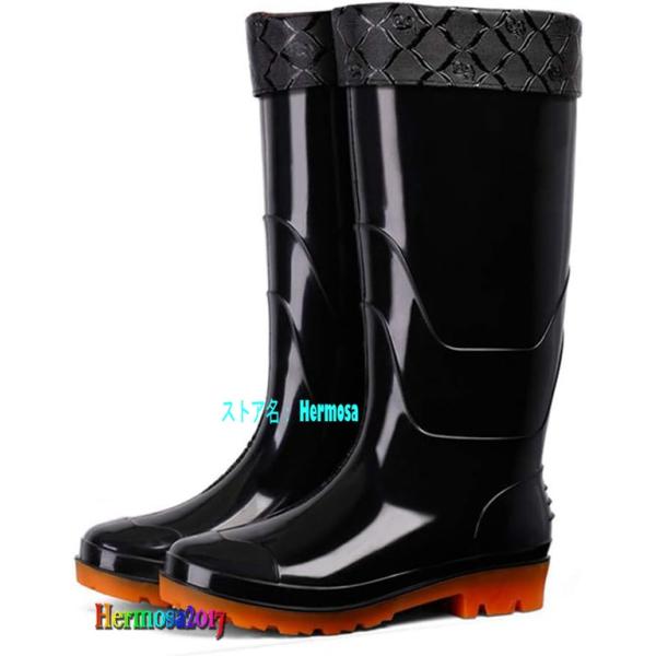メンズ レインブーツ 長靴 ワークブーツ スノーブーツ シンプル 雨靴 水に浮く軽量 ブーツ 完全防...
