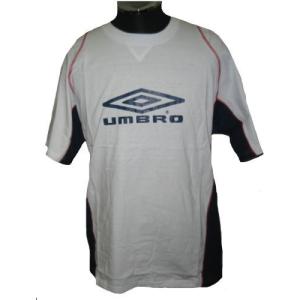 アンブロ 切替 半袖Ｔシャツ 白x紺 umbro ロゴ