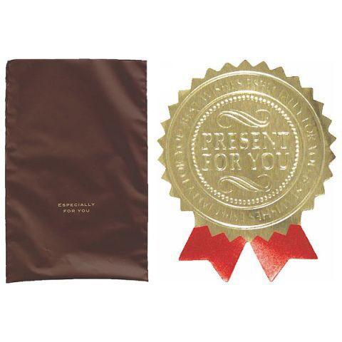 ラッピング用袋（特大）とリボンシールのセット１組