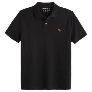 【並行輸入品】【メール便送料無料】アバクロンビー&フィッチ メンズ ポロシャツ ( 半袖 ) Abercrombie&Fitch Signature Icon Polo (ブラック)｜herobox