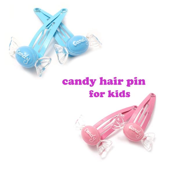 ぱっちんピン ヘアピン キッズ ２本セット B22- キャンディ パステルカラー 子供 ヘアアクセサ...