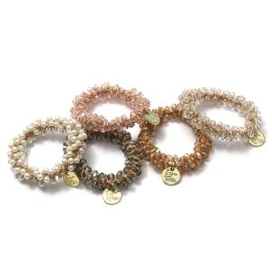 ヘアゴム クロス 十字架 百合の紋章 ロック シルバー ヘアアクセ Rock