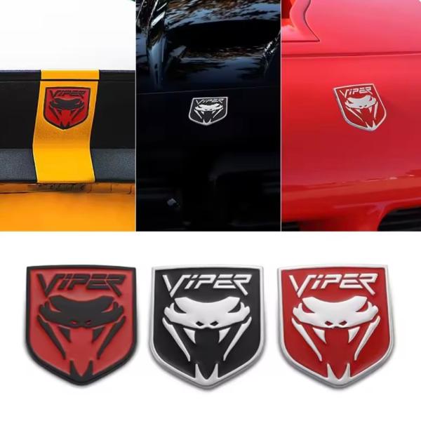 エンブレム 車 スネーク ViPER コブラ ３D 金属 赤 白 黒 毒蛇