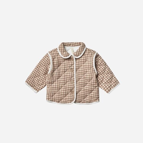 【QUINCY MAE】Quilted Jacket | Cocoa Gingham クインシーメイ...