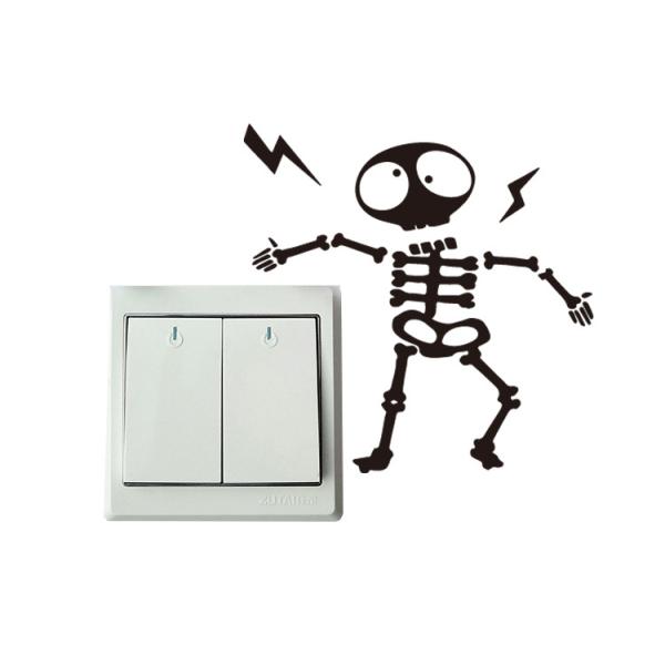 ウォールステッカー YED049　モノトーン　骸骨　シンプル　スイッチシート　DIY 壁紙　インテリ...