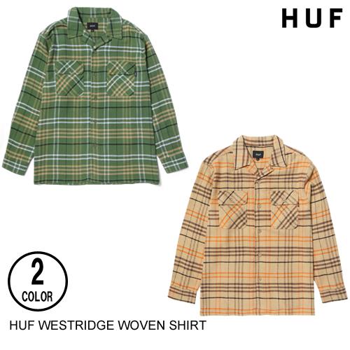 HUF ハフ WESTRIDGE WOVEN SHIRT 2色 L 日本代理店正規品 長袖シャツ