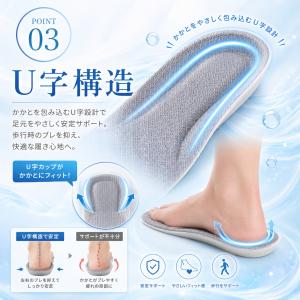 インソール 疲れない 衝撃吸収 中敷き O脚 ...の詳細画像4