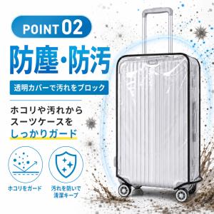 スーツケースカバー 透明 防水 レインカバー ...の詳細画像5
