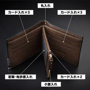 財布 メンズ 二つ折り 本革 大容量 薄い 折...の詳細画像1