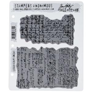 Stampers Anonymous Tim Holtz Cling Rubber Stamp Set, 7 by 8.5, Ledger Scrip