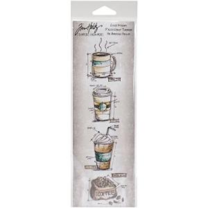 Stampers Anonymous Tim Holtz Mini Blueprints Strip Cling Rubber Stamps, 3 b