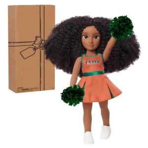 HBCyoU FAMU Cheer Captain Alyssa Puppe – 18 Zoll, Mit 5 Gelenken, Lockigem Haar & Uniform – Lizenziertes HBCU-Spielzeug Ab 3 Jahren