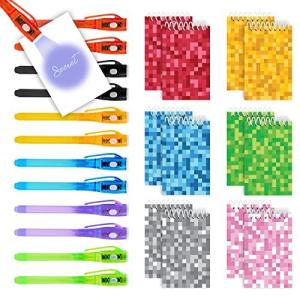 Pixels Party Favors for Kids | Set of 12 | Invisible Ink Pens and Mini Noteの商品画像