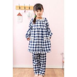 パジャマ キッズ 女児 前開き 春秋 綿100%...の商品画像