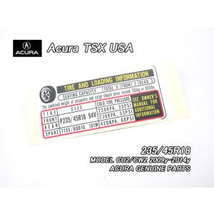 アコードCU1CU2【ACURA】アキュラTSX純正USラベルTire.Loading.Info(2...