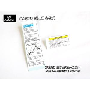 レジェンドKC2【ACURA】アキュラRLXハイブリッド純正USラベル-ボンネットフード裏2点(17...