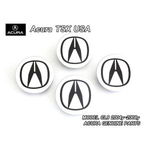 アコードCL7CL9【ACURA】アキュラTSX純正USホイールキャップ4個(銀ベース×黒Aマーク)...