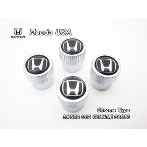 ホンダ【HONDA】米国US純正エアバルブステムキャップ4個クローム/USDM北米仕様フィット.シビ...