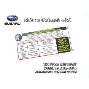 アウトバックBS9【SUBARU】スバルOUTBACK純正USラベルTire.Pressure.In...