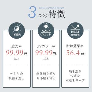 カフェカーテン 小窓用 1級遮光 遮熱 断熱 ...の詳細画像1