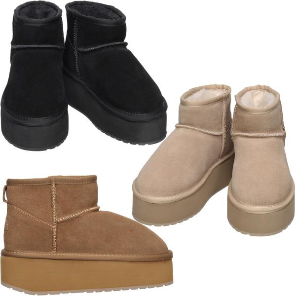 12/28プレミアム会員+5% エミュ ムートンブーツ プラットフォーム マイクロ ウール スティン...