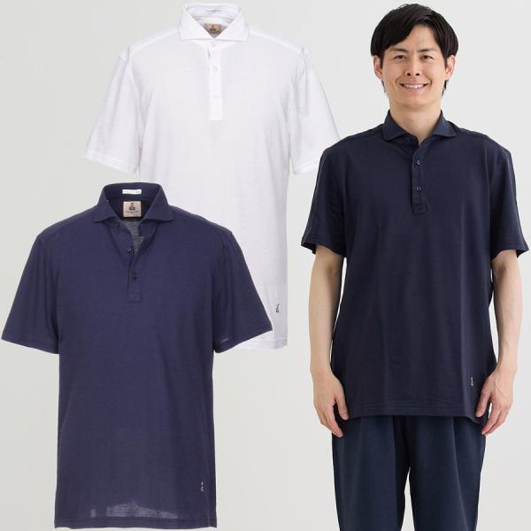 ギローバー Guy Rover ポロシャツ 鹿の子 カッタウェイカラー ホリゾンタルカラー 半袖 P...