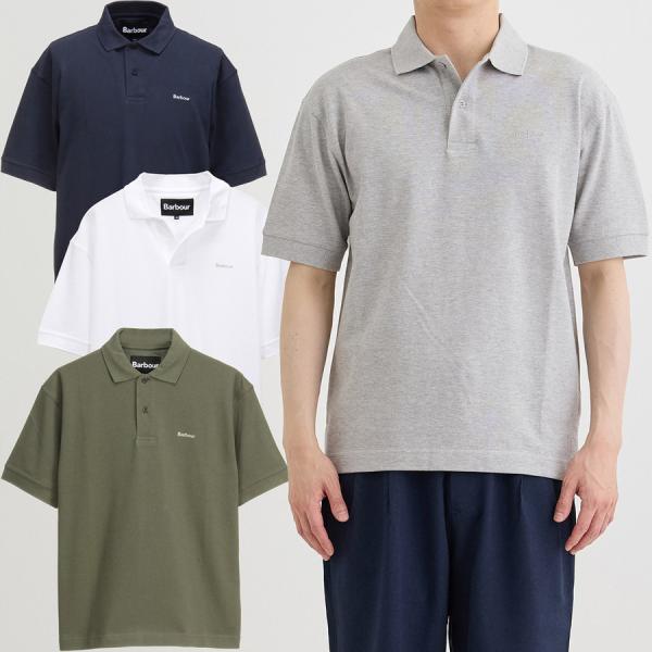 バブアー ロゴ ポロシャツ 半袖 Hexham オーバーサイズ MML1469 Barbour 鹿の...