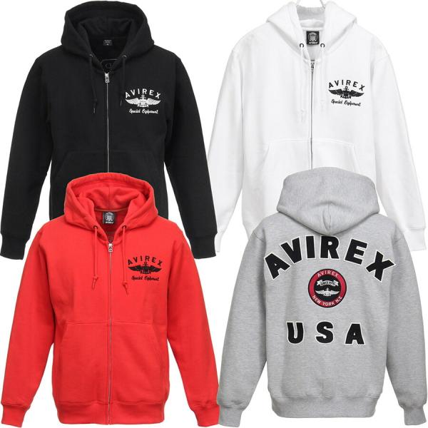 アビレックス ジップアップパーカー バーシティ ロゴ スウェット 長袖 Varsity Logo S...