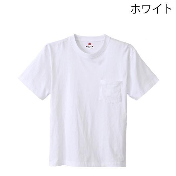 ヘインズ ビーフィー 半袖 ポケット付きTシャツ H5190 クルーネック BEEFY Hanes ...