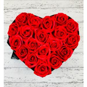 ギフト ソープフラワー ハートボックス レッド 母の日 父の日 誕生日 プレゼント 退職 結婚祝い 送別 ギフト 贈り物