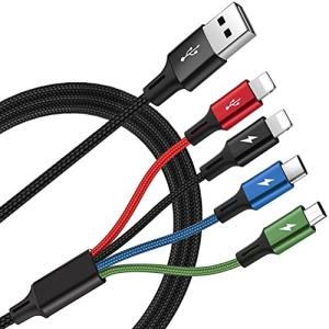 2パックマルチUSB急速充電器コード3.5A6Ft4-in-1充電ケーブル携帯電話/タブレット/ SamsungGalaxy / Google P