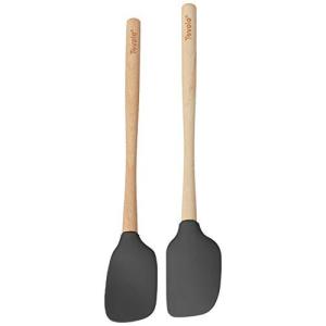 Tovolo フレックス コア 木製ハンドル付きへら キャンディアップルのレッド ブラック 81-16286