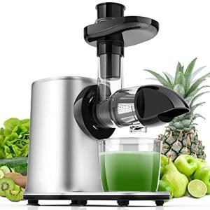 マスティケーティングジューサー スロージューサーマシン コールドプレスジューサー セロリ/野菜/小麦用 クリーニングブラシ付き