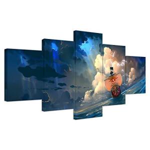 ワンピースポスター 麦わら帽子 パイレーツ アニメポスター 千の太陽プリント キャンバスペインティング ウォールアート リビングルーム 装飾 ボーイ