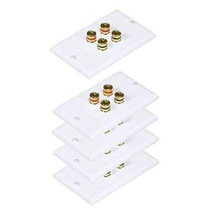iMBAPriceプレミアムバナナ壁プレートバナナプラグバインディングポストウォールプレートスピーカー 4 Connectors 5 Pac