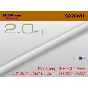 2.0sq電線(1m)白/SQ20WH