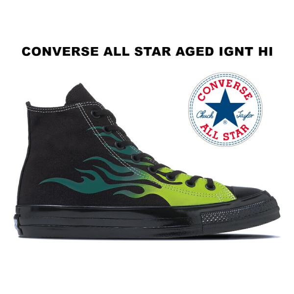2026春夏新作 コンバース オールスター エイジド イグナイト ハイカット ブラック グリーンフレ...