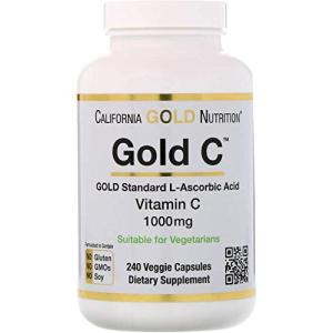 California Gold Nutrition, Gold C、ビタミンC、1,000 mg、ベジタリアンカプセル 240錠 [並行輸入品]