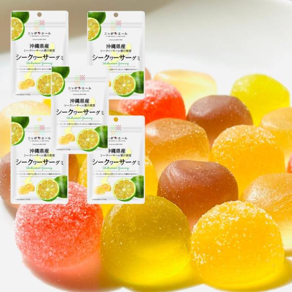 グミ シークワーサー 果汁フルーツ 沖縄県産 40g×5袋 ニッポンエール Quinalオリジナルカ...