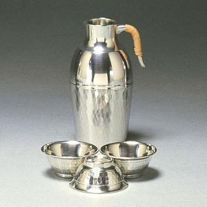 ( 伝統工芸 / 大阪錫器 ) 小酒器 / ツチメダイヤ ( 平足 ) ピューター 酒 日本製 工芸品｜hi-select