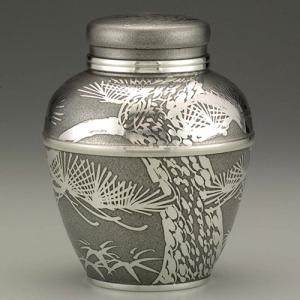 伝統工芸 / 大阪錫器 ) 茶壷 イブシ八半 ピューター お茶 茶筒 日本製