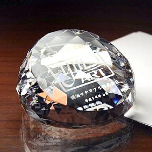名入れ クリスタル ペーパーウエイト 2Dインサイドレーザー加工 ダイヤカット オリジナル 記念品 刻印｜hi-select